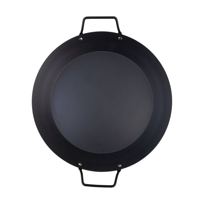 Evolv Pre-seasoned Heavy Gauge Fast Heat carbon Steel Paella Pan 38cm