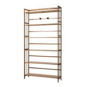 Oikiture 6-tier Bamboo Bookshelf Bookcase Adjustable Display Shelf Storage Rack