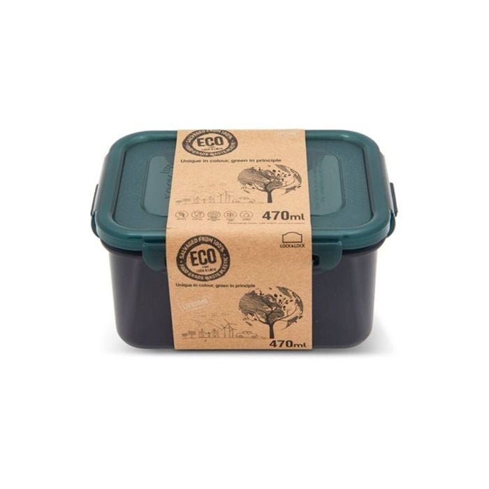 Locknlock 470ml Eco Rectangle Airtight Food Container Travel/Pantry Set Short