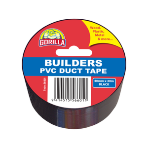 Gorilla 48mm x 30m Black PVC Duct Tape