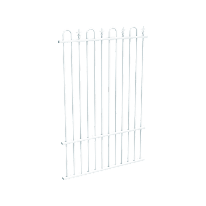 ProtectorAl 350  1200 x 1800mm Pearl White Aluminium Loop And Spear Pool Fence Panel With Mid Rail