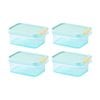 4PK LocknLock Freezer Fit Food Storage Container Microwave Safe 450ml Blue Lid