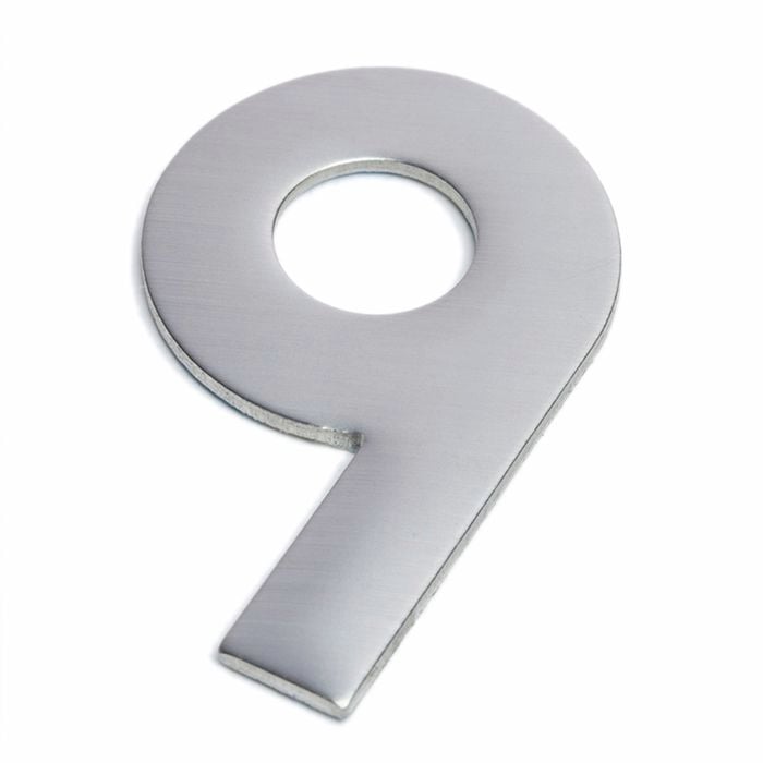 Sandleford 75mm Suburban Stainless Steel Self Adhesive House Number 9