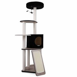 Costway 155 CM Large Cat Tower Pet Activity Condo Plush Perch Ramp
