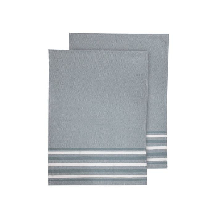 Ladelle Lennox Set of 2 Kitchen Towels - Ice Blue
