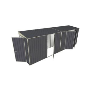 Build-A-Shed 1.2 x 6.0 x 2.0m Skillion Single with Double Hinged Side Doors Shed - Grey