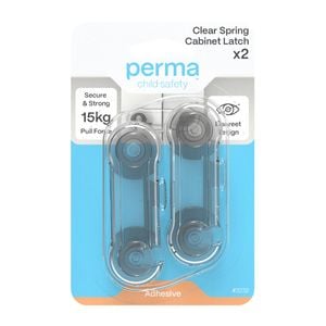 Perma Child Safety Clear Spring Cabinet Latches - 2 Pack