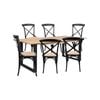 Aconite 7pc 180cm Dining Table Set 6 Cross Back Chair Solid Messmate Timber Wood