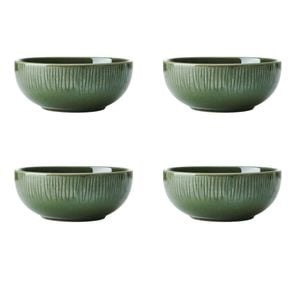4pc Mikasa Jardin Stoneware Cereal Bowl Set, 15cm- Green
