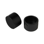 Pillar 25mm Black Curtain Rod Finial Cap - 2 Pack