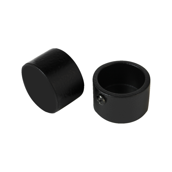 Pillar 25mm Black Curtain Rod Finial Cap - 2 Pack