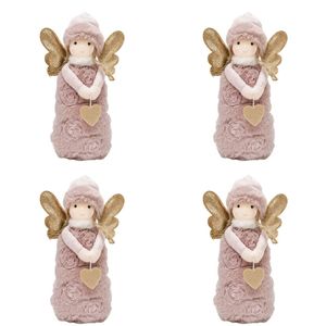 4PK Urban Rosie Girl Standing Christmas Decoration 25cm Pink/Gold