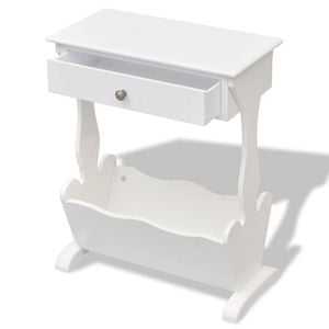 Magazine Rack Newspaper File Holder Ornament Balcony Barock Style White