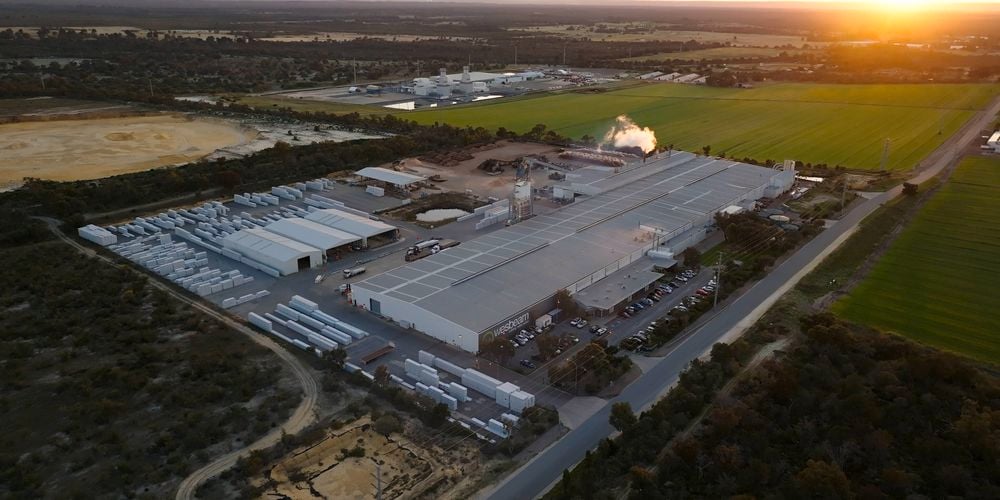 Drone shot of factory