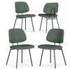 Familand Dining Chairs Set of 4 Padded Seat Kitchen Living Room Chair Corduroy in Green