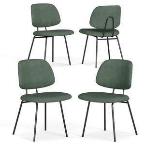 Familand Dining Chairs Set of 4 Padded Seat Kitchen Living Room Chair Corduroy in Green