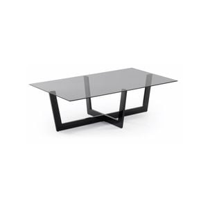 Black glass Plam coffee table 120 x 70 cm