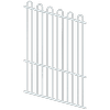 ProtectorAl 0350-1200W x 1800H Pearl White Loop Top Pool Fence Panel Raked Up to 15º
