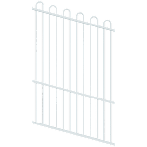 ProtectorAl 0350-1200W x 1800H Pearl White Loop Top Pool Fence Panel Raked Up to 15º