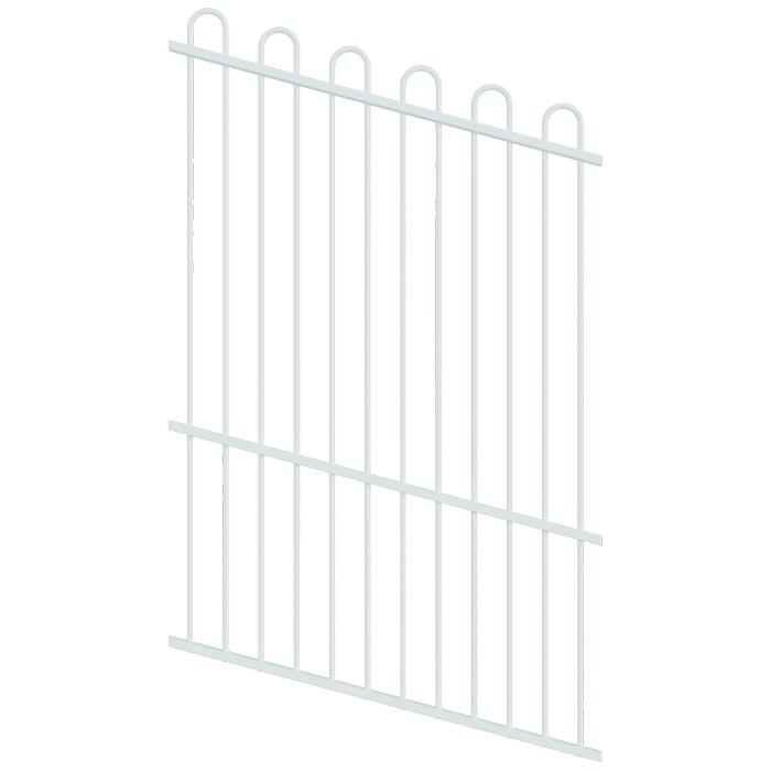 ProtectorAl 0350-1200W x 1800H Pearl White Loop Top Pool Fence Panel Raked Up to 15º