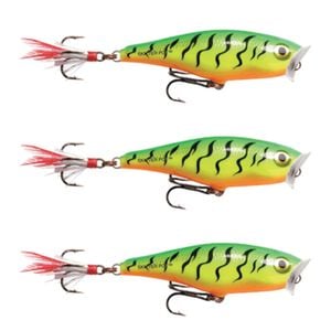 3x Rapala 7cm Skitter Pop Topwater Popper Fishing Lures - Fire Tiger