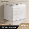 Toilet Paper Holder Wall Mount, Self Adhesive Toilet Paper Holder with Shelf, Bathroom Tissue Roll Holder Cat Dog Proof-White