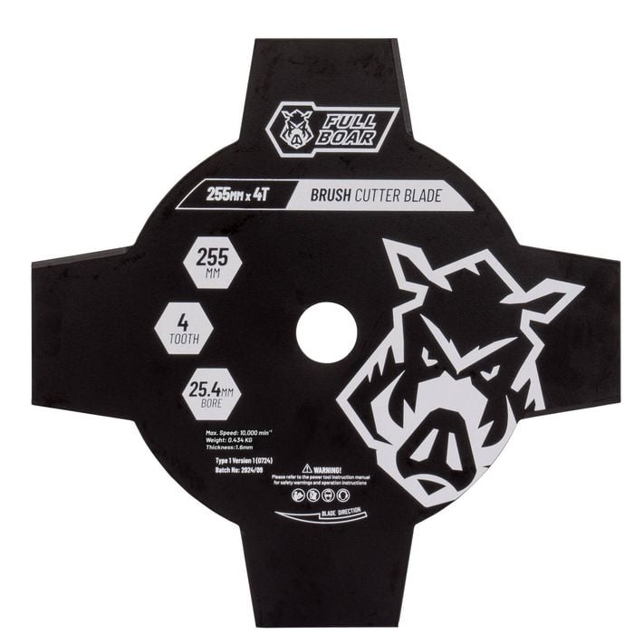 Full Boar 255mm x 4T Brush Cutter Blade FBBCB-4T255