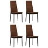 vidaXL Dining Chairs 4 pcs Brown Fabric