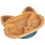 Tiny Dining Bamboo Fox Baby Feeding Plate with Suction Cup