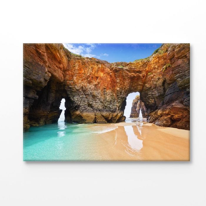 Catedrais Beach View in Ribadeo Print 100% Australian Made 90x60cm (Stretched Canvas)