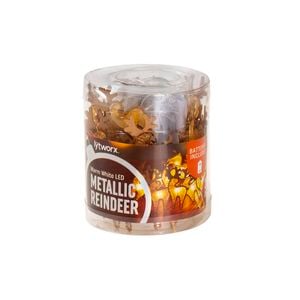 Lytworx Warm White Battery Metallic Reindeer Lights - 20 Pack