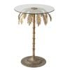 Amalfi Palm Tree Side Table Gold & Clear 43x43x73cm