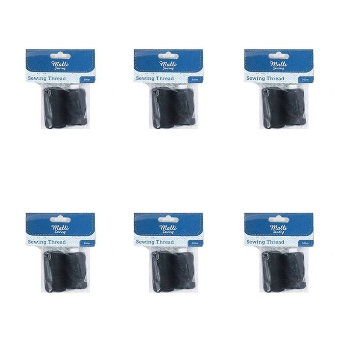 6pk Malli Sewing Thread Spool Hand Sewing Thread Diy Sewing Supplies 500m Black