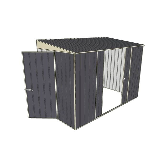 Build-a-Shed 1.5 x 3 x 2m Double Sliding Side Door Skillion Shed - Grey