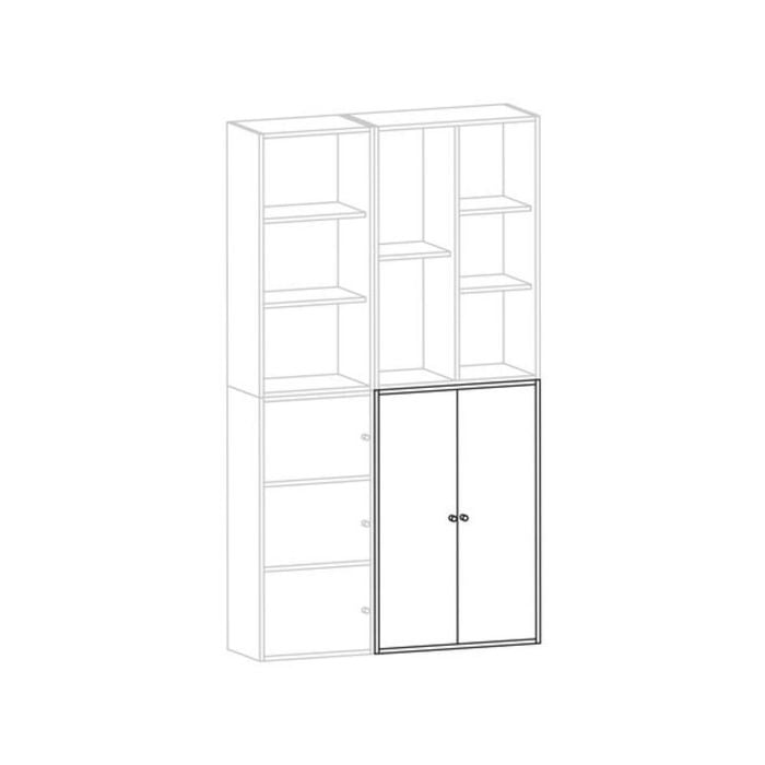 All Set 2 Door Storage Cabinet Stackable Unit White