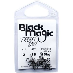 Black Magic Spiral Trout Fishing Snap Clip 2 (15kg Breaking Strength)