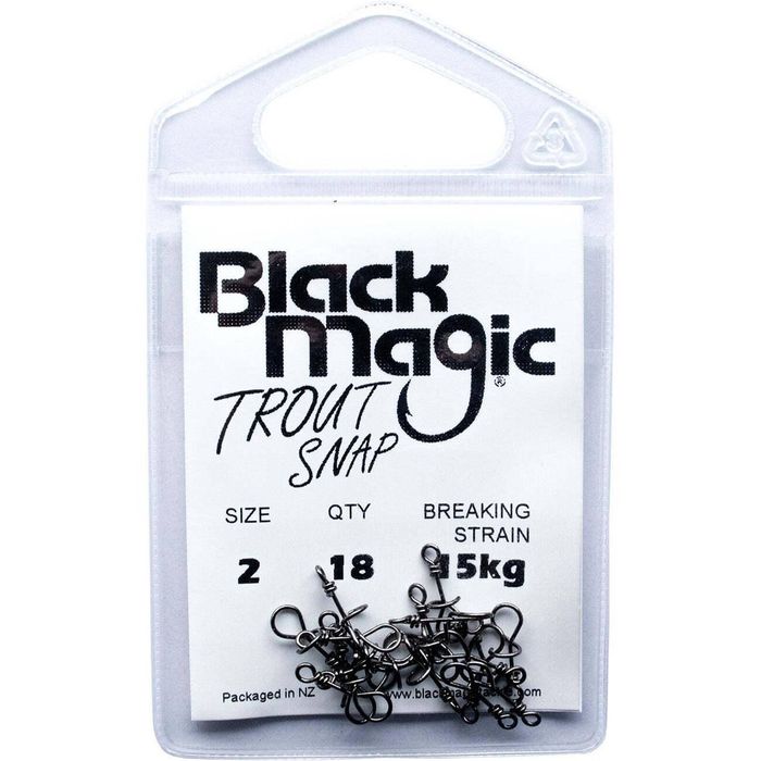 Black Magic Spiral Trout Fishing Snap Clip 2 (15kg Breaking Strength)