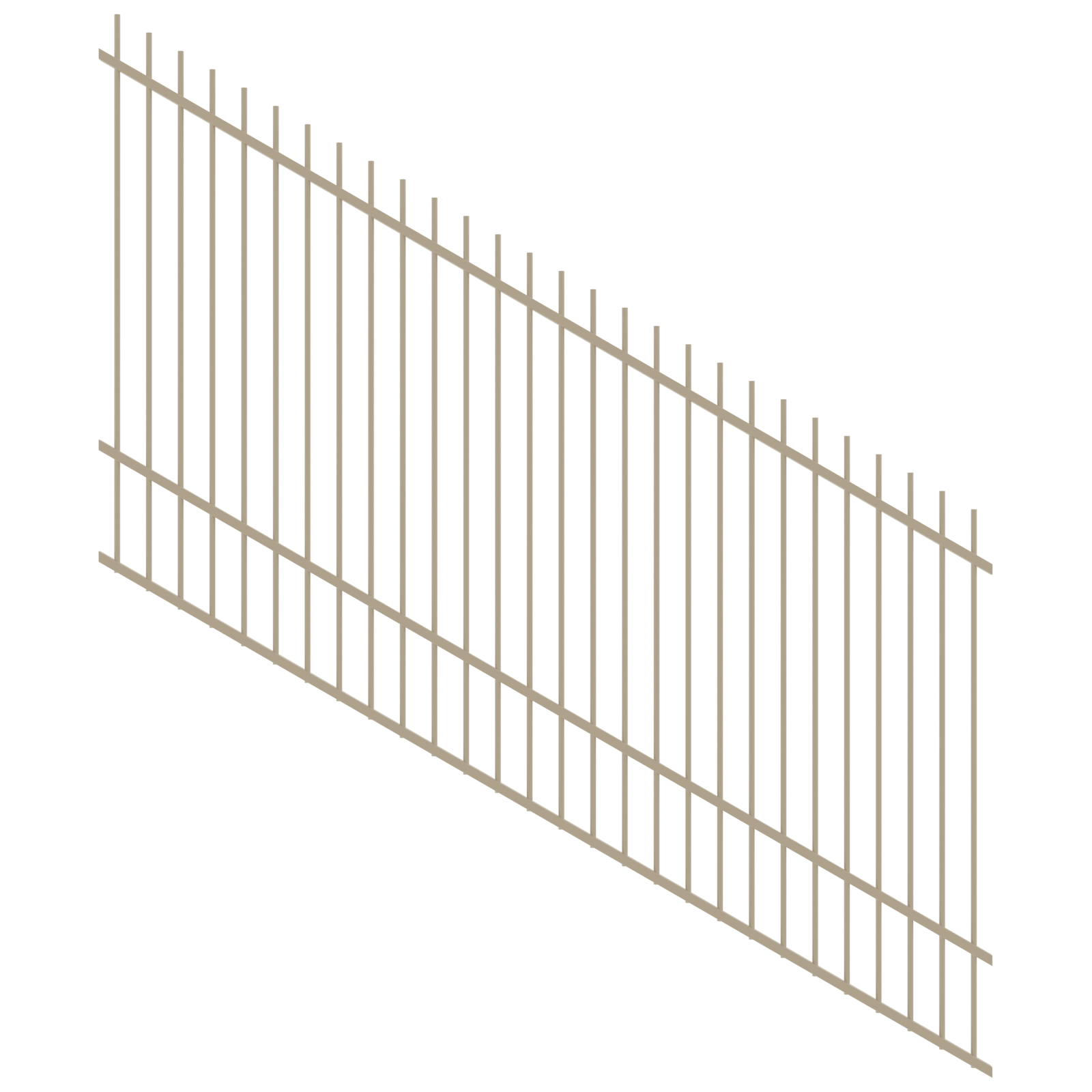 ProtectorAl 1201 - 2400 x 1500mm Paperbark Raked 16-30º Picket Top Pool Fence Panel product image