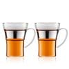 Bodum 0.35 L Shiny Assam 2 Pcs Coffee Glass With Steel Handle, Large, 0.35 L, 12 Oz 1 Pcs
