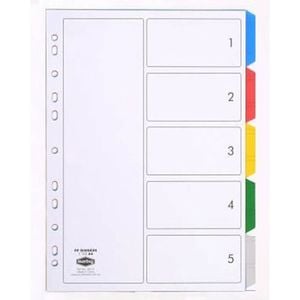 Marbig 5 Tab Dividers (Coloured) (A4)