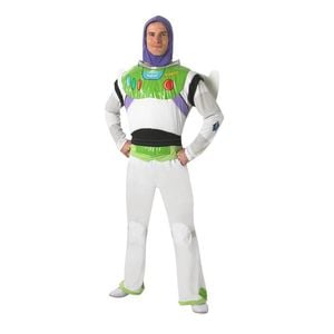 Buzz Lightyear Halloween Costume Adult Official Disney Pixar Deluxe Outfit with Snood and Wings, Standard