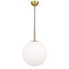 Telbix Bally Modern Pendant Hanging Lamp Light Glass Metal Opal Matt Antique Gold