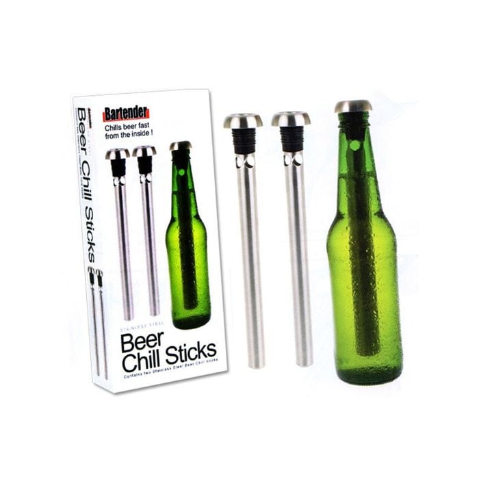 2pc Bartender Stainless Steel Beer Chill Stick Rod Set