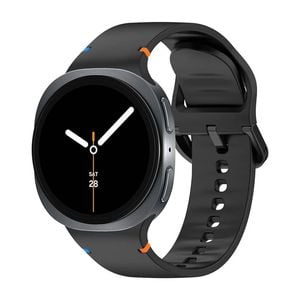 Samsung Galaxy Watch 8 40mm/44mm/Classic 46mm Soft Silicone Loop Watch Band Strap (Black)