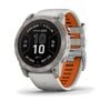 Garmin Fenix 7x Pro Sapphire Solar Edition Titanium W/fog Grey/orange Band