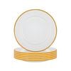 Argon Tableware 25.5cm Enamel Dinner Plates - Yellow Rim - Set Of 6 - 10inch Large Dish Plates Metal Enamel Tableware Dinner Set