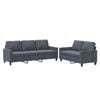 vidaXL Sofa Set with Cushions 2-Seater Sofa Couch 2 Piece Dark Grey Velvet