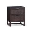 Teamson Home Hatteras Nightstand with 2 Rattan Inset Drawers, Espresso