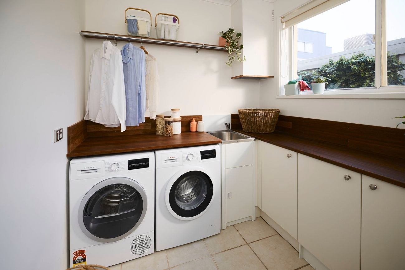 DIY Made Easy  - Smarter laundry layout with extra storage - After