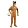 Scooby Doo Adult Halloween Costume Hooded Jumpsuit with Tail Paws Collar Shoe Covers, Standard